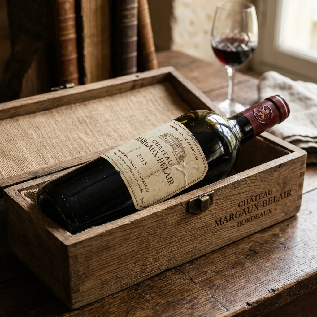 Красное вино Château Margaux в деревянной коробке